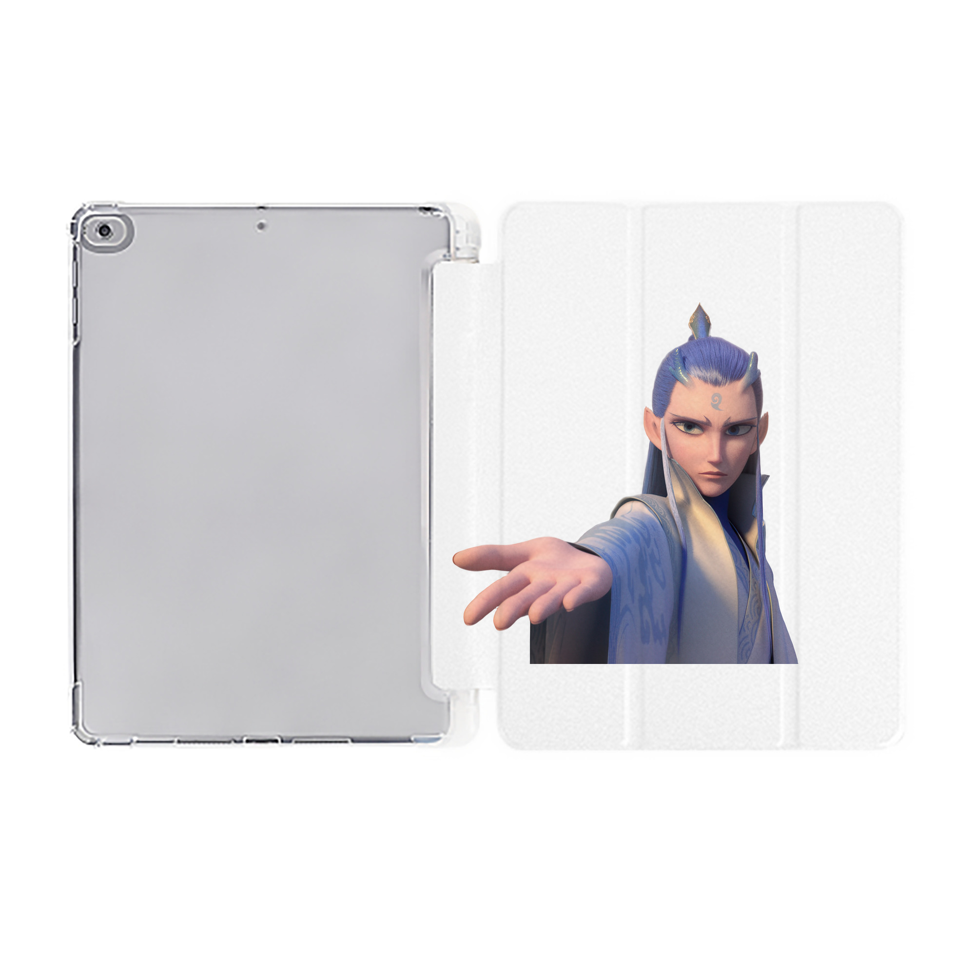 （画像用） Ne Zha 2 ナタ 魔童の大暴れ IPad ケース ペン収納付き 三つ折りスタンド PUレザー×シリコン 対応機種9.5/10.5/10.9インチ
